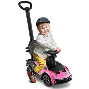 Infans 3-in-1 Licensed Lamborghini Ride on Push Car Stroller Sliding Car w/ Sound Pink - 1 of 4