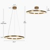 LNC Macrobotrys 1-Lights 23.6" Modern  Luxury Circle Crystal Integrated LED Chandelier, Gold/Black - 3 of 4