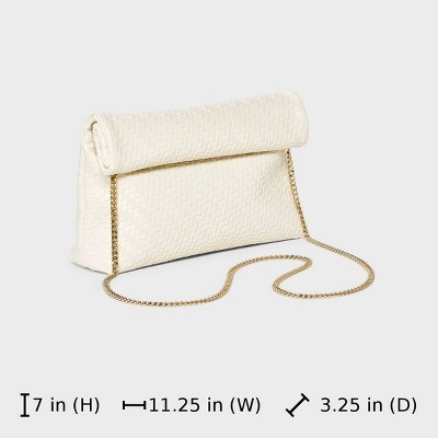 A New Day Woven Fold Over Clutch - A New Day™ Off-White — фото 7