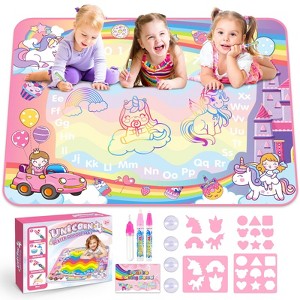 FUNFORFUN Doodle Drawing Mat 2 Sets, Magic Writing Mat Toddler Toys Ages 3 4 5, Gifts for 3 4 5 6 Years Old Girls, Learning Toys for Toddlers Age 3-7 - 1 of 4