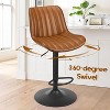 SEVOBAL Dining Chairs Bar Stools Set of 2, Swivel Adjustable Bar Stools, Industrial Bar Height Stools with Back Support, Brown, 17.3"*17.3"*34" - 3 of 4