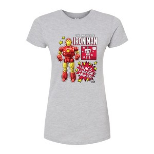 Women's - Marvel - Iron Man Action Figure Juniors Fitted Graphic T-Shirt - 1 of 2