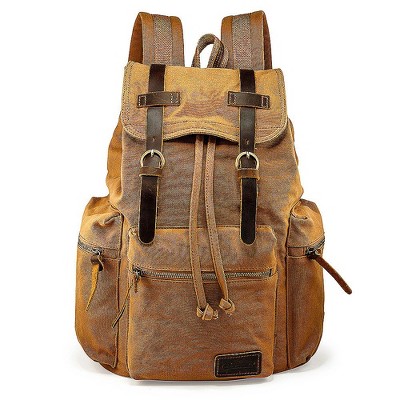 Men'S Outdoor Sport Vintage Canvas Military Backbag Shoulder Travel Hiking  Camping School Bag Backpack 