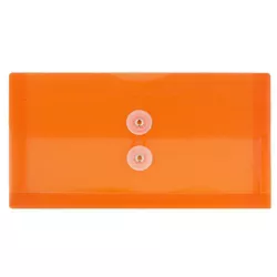 EnDocs Plastic Envelopes with Button and String Tie Closure #10 Letter Size 5 1/4 x 10 Color Bright Red Comes 6 Per Pack 