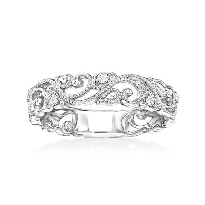 Ross-Simons 0.10 ct. t.w. Diamond Filigree Openwork Ring in Sterling Silver