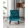 Vynxaria COOLMORE Modern Velvet Armless Accent Living Room Chair / Leisure Chair,Upholstered Fabric Button Comfortable Chair - 3 of 4