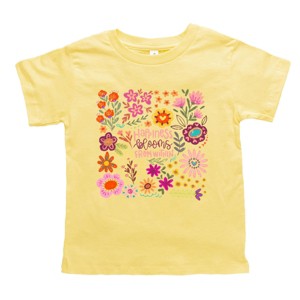 The Juniper Shop Happiness Blooms From Within Toddler Short Sleeve Tee - 5T - Yellow - 1 of 4