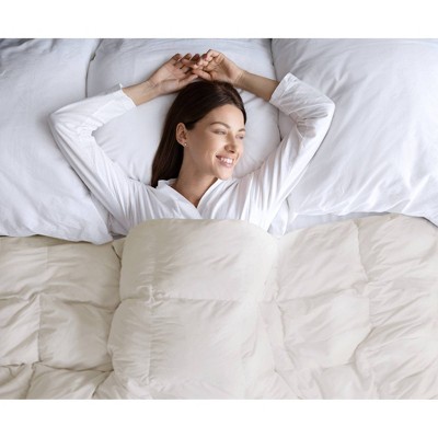 Cream Full Down Microfiber Oversized Winter Comforter