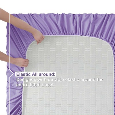 Lavender Full Deep Pocket Microfiber 4-Piece Bed Sheet Set