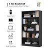 Lirago 59.8" Black Bookshelf 5 Tier Bookcase for Bedroom Office and Living Room Modern Wide Shelf Large Capacity Manga Storage - 3 of 4