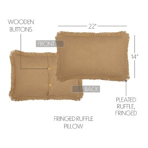 Burlap Natural Pillow w/ Fringed Ruffle 14x22 - 1 of 1