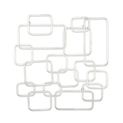 Cheung's Elara Silver Curved Square Abstract Wall Dcor