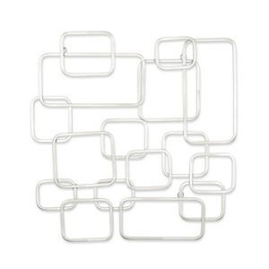 Cheung's Elara Silver Curved Square Abstract Wall Dcor - 1 of 2