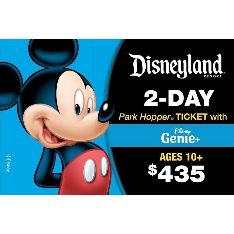 Disneyland 2 Day Park Hopper Ticket with Genie+ Service $435 (Ages 10+), 1 of 2