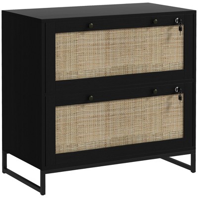 Vinsetto 2 Drawer File Cabinet with Lock, Vertical Filing Cabinet with Keys and Adjustable Hanging Bar for Letter, A4 and Legal Size