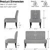 3-Piece Small Living Room Furniture Set with USB, Loveseat, Armless Sofa & Accent Chair - 2 of 4