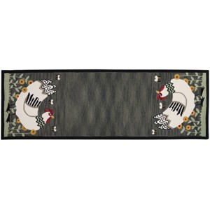 Park Designs My Little White Hen Gray Hooked Indoor Rug 2' x 6' - 1 of 4