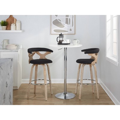 Gardenia Black Wood and Metal Swivel Barstool Set