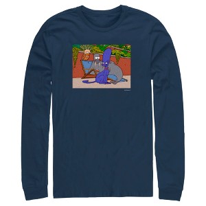 Men's The Simpsons Treehouse of Horrors Animals Scene Long Sleeve Shirt - 1 of 4