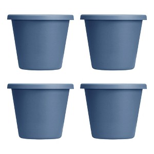 The HC Companies 24 Inch Indoor and Outdoor Classic Durable Plastic Flower Pot Container Garden Planter with Drainage Holes, Slate Blue (4 Pack) - 1 of 4