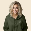 Dalix Smile Face Embroidered Fleece Cropped Hoodie Cold Fall Winter Women - 4 of 4