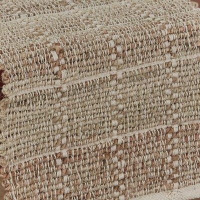 Beige Natural Jute Chindi Table Runner 13" x 36"