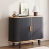CuisinSmart 40'' Fluted Sideboard Buffer Cabinet, Storage Cabinet with Sliding Door & Adjustable Shelf, for Living&Dining Room Kitchen Hallway, Black - 3 of 4