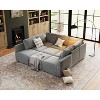 Oversized U-Shaped Sectional Sofa with Storage & Convertible Chaise, Removable Chenille Cover for Living Room or Office - 3 of 4