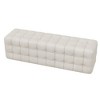 Alilang 46.30 inches Modern Tufted Upholstered Bench with Button Detailing and Sleek Design-White - 3 of 4