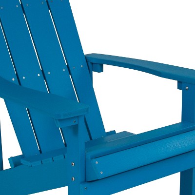 Set of 2 Blue All-Weather Poly Resin Adirondack Chairs