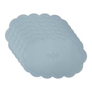 REGALWOVEN Placemats Set of 6 Leather Placemats for Kitchen Dining Table Decor Waterproof Heat Resistant Flower Table Placemats - 1 of 4