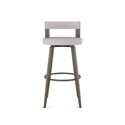 Light Grey Swivel Counter Stool with Metal Frame