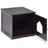 Tangkula Wooden Pet Cat House Litter Box Cat Washroom Nightstand Cat Storage Bench - 2 of 4
