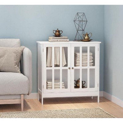 ORRD Contemporary Storage Cabinet with Acrylic Doors - 31.5" Multipurpose Cupboard Buffet for Kitchen & Bathroom