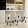 Conuter Height Stools Set of 2,Velvet Upholstered Counter Height Barstools Armless Bar Chiars for Kitchen,Island,Home Bar-The Pop Home - 3 of 4