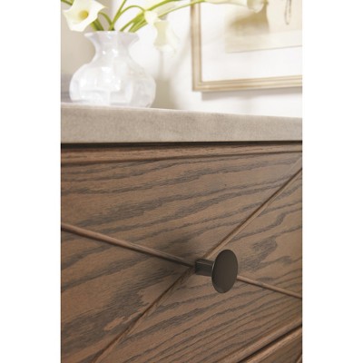 Graphite Polished Steel Round Cabinet Knob with Mounting Hardware