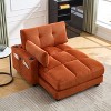 Oversized Chaise Lounge Lazy Single Sofa Couch Cozy Sleeper Sofa Bed with Switchable Armrest, USB Ports, Cup Holder, Side pocket & Pillow-ModernLuxe - 3 of 4