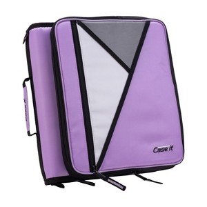 Case-it The Universal Zipper Binder - 2 Inch O-Rings - Padded Pocket - 400 Page Capacity - Comes with Shoulder Strap - 1 of 4