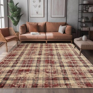 Washable Area Rug Non-Shedding & Easy Care Mat for Kitchen Dining Room Living Room Bedroom Home Decor, Modern Farmhouse Foldable Thin Non Slip Carpet - 1 of 4