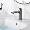 Sumerain Bathroom Sink Faucet Lavatory Faucet 304 Stainless Steel 1 Hole Single Handle Metallic Gray - 2 of 4
