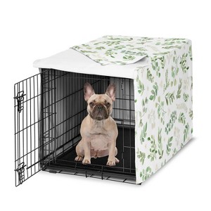 Sweet Jojo Designs Dog Crate Kennel Cover 30in. Botanical Green and White - 1 of 4