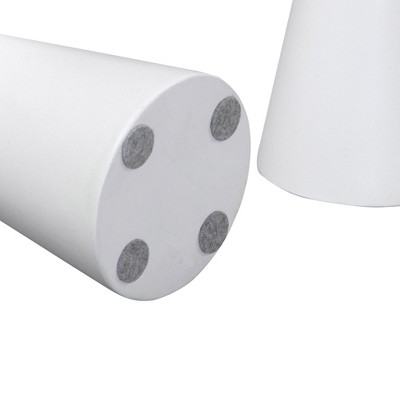 Gianna Round White Concrete Drum Accent Tables - Set of 2