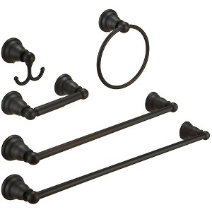 BWE 5-Piece Bath Hardware Set with 2-Towel Bars/Racks, Towel/Robe Hook, Toilet Paper Holder - 1 of 4