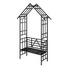 Gulches Metal Garden Arch with Bench Turned into Flower Stand W58.07*H97.24 Climbing Plants Support Rose Arch Outdoor Black - 4 of 4