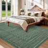 Indoor Modern Geometric Bordered Large Living Room Rugs, Washable Non Slip Throw Carpet for Bedroom, Soft Stain Resistant Floor Cover for Dining Room - 4 of 4