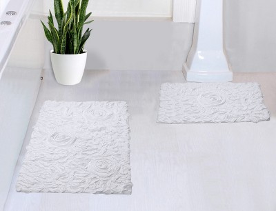 Bell Flower Collection Cotton Floral Pattern Tufted Bath Rug Set Pack of 2 - Home Weavers