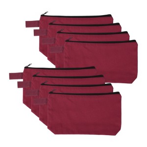 Unique Bargains Canvas Plain Zipper Toiletry Makeup Organizing Bags 8 Pcs - 1 of 4