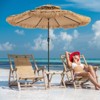Tangkula 9 ft Outdoor Tiki Umbrella Double-Roof Hawaii Style Umbrella W/ Tilt Mechanism & Hand Crank 9-Tier Endothermic Straw 8 Sturdy Steel Ribs - 2 of 4