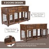 58" Double Dog Crate Furniture for Large Breeds, Wooden Dog Kennel TV Stand with Divider, Drawers & End Table Design for Indoor Use - 4 of 4