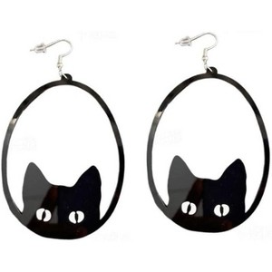 Big Black Acrylic Dangle Earrings Dachshund Cat Zebra Whale Asymmetric Earrings Asymmetric Funny Lovely Animal Earrings - 1 of 4